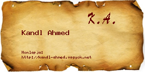 Kandl Ahmed névjegykártya